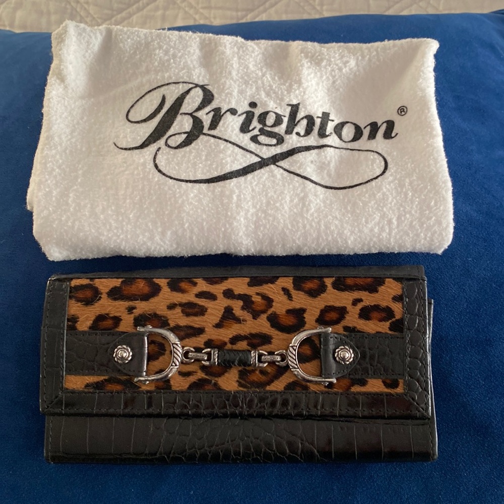 Brighton black/leopard bifold wallet.